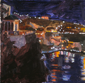 Sorrento Night, oil on masonite, 11" x 11"